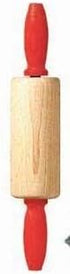 Linden Sweden Children’s Wooden Rolling Pin, 8.5” Long with Red Handles for Baking and Crafts