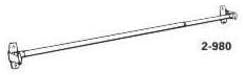 Graber 7/16-Inch Round Cafe Curtain Rod, Adjustable Width 28 to 48-Inches, White with Brass Ends