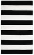 KOZYFLY Black and White Striped Area Rug 27.5x43 Inches, Cotton Washable Indoor Outdoor Doormat for Kitchen Entryway