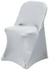 Silver Spandex Stretch Folding Chair Cover - Premium Fitted Design