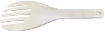 White Jumbo Large Plastic Rice Paddle Spatula Scoop Fork-Like, 10.63" (27 cm) Long, Serving Spoons,Rice and Potato Servers