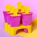 Chosigt Ice Maker, Pink-Yellow Plastic