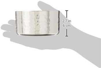 Winco Double Wall Wine Coaster, Satin Finish, Hammered, 5" Diameter, Silver