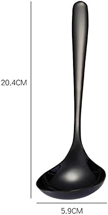 2-Pack Black Soup Ladle, 304 Stainless Steel Spoon for Kitchen Serving Sauce