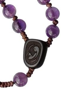 5 Decade Catholic Rosary Sine Cera Amethyst/Jujube Wood, Laser Engraved Crucifix/Double-Sided Centerpiece
