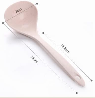 Eco-friendly Wheat Straw Cooking Spoons, Wheat Straw Soup Spoon for Cooking Utensils (Pink)