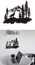 WADORN Metal Wolves Wall Art Decor, Black Iron Natural Scenery Wall Hanging Decor for Living Room Bedroom