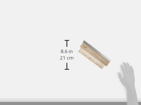 Winco Medium Brown Brass Wire Oven Brush with Metal Scraper by