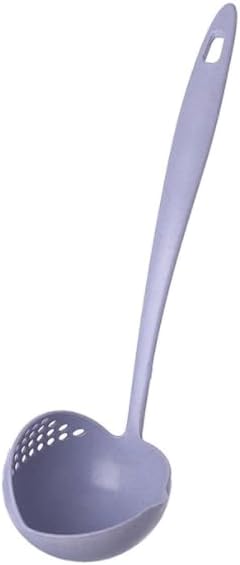 2 In 1 Kitchen Ladle Soup Pan Spoon with Filter Strainer, Blue