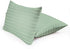 Lasin Bedding 100% Cotton Hotel Collection Pillowcases, Stripe, Standard 20" x 26", Set of 2 - Green