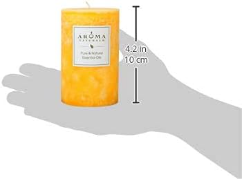 Aroma Naturals Lavender & Tangerine Essential Oil Scented Pillar Candle, 2.5 x 4 inch