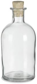 Nakpunar Boston Round Clear Glass Bottle with Cork, 8.5 Oz. - Ideal for Oils, Wedding Favors, and Bath Bubbles