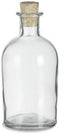 Nakpunar Boston Round Clear Glass Bottle with Cork, 8.5 Oz. - Ideal for Oils, Wedding Favors, and Bath Bubbles