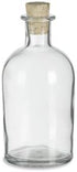 Nakpunar Boston Round Clear Glass Bottle with Cork, 8.5 Oz. - Ideal for Oils, Wedding Favors, and Bath Bubbles