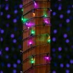 50ft 100 6" IP55, Dimmable, Novelty Lights LED Yellow/Purple/Green Mardi Gras Lights Outdoor/Indoor, Spacing, Green