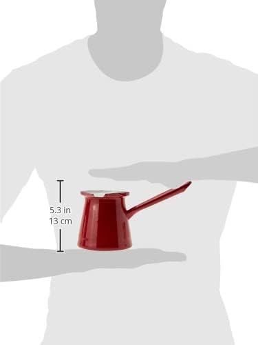 IBILI Turkish Coffee Pot, 16.9oz / 500ml, Enameled Steel in Red - Turkish Coffee Maker for Traditional Brewing
