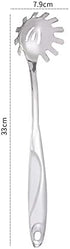 Stainless Steel Pasta Server Set 1x 8-inch Serving Tongs 1x 12-inch Spaghetti Claw Teethed Ends Design Kitchen Tools by HornTide