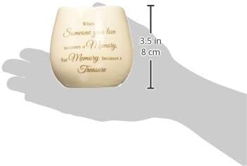 Pavilion 8 Oz Candle Holder, Cream Beige Ceramic Vessel with 100% Soy Wax, Tranquility Scent