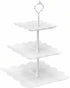 Coitak 3 Tier Cupcake Stand, Plastic Tiered Serving Stand, Square Dessert Tray for Baby Shower, Tea Party, Wedding