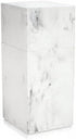 Essentra Home Toothbrush Holder with Lid, Elegant White Marble Bathroom Toothbrush & Toothpaste Organizer Blanc