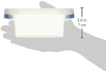 STERILITE Mini Clip Box, Clear Base & Lid, Aquarium Blue Latches