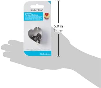 KitchenCraft Sweetly Does It Fondant Cutters, Heart Shaped, Stainless Steel, Set of 3