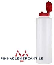 Pinnacle Mercantile Condiment Squeeze Bottles with Flip Top Hinged Red Cap, 16 oz Set of 5 Made in USA