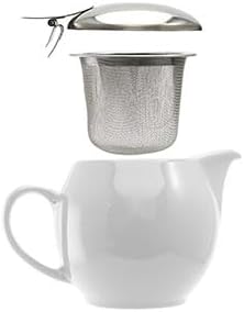 15 Oz Zero Japan Bee House Round Teapot For One, - Ceramic Tea Pot with Stainless Steel Lid and Infuser, Diswasher