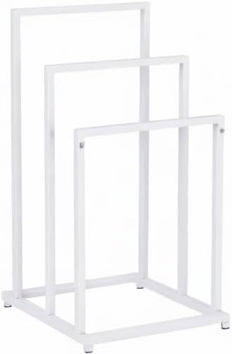 3-Tier 3 BOFENG White Metal Towel Rack Bars Freestanding Towel Holder Drying Shelf Stand Towel Bar Storage Ladder