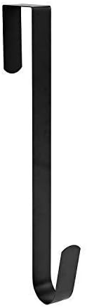 Sattiyrch 15" Wreath Hanger for Front Door - Sturdy Steel Over The Door Hook (Black, 1)