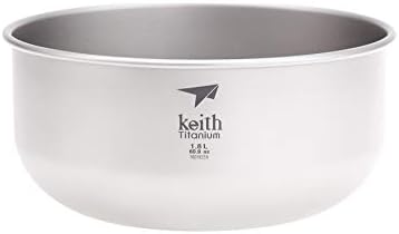 KEITH TITANIUM Ti8701 Ultralight Salad Bowl - 60.9 fl oz for Outdoor Dining