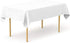 Pomp White Premium Polyester Tablecloth, 60" x 102" Inch, Wrinkle & Stain Resistant Easy Care Fabric for 6FT Table