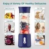Vortex A7-BLUE Portable Blender, BPA Free, Rechargeable with Six Stainless Steel Blades, 500ml for Smoothies and Juice
