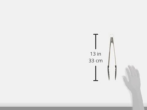 Cuisipro Locking Tongs, 12", Gray and Black, Non-Stick