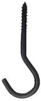 TD Designs Utility Hook, 4" Wrought Iron Black, Heavy Duty Ceiling Wall Hooks, Screw in (3 Pack)