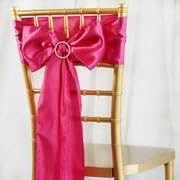 5pcs 6 x106 Efavormart Fushia Satin Chair Sashes Tie Bows for Wedding Events Decor Chair Bow Sash Party Decoration