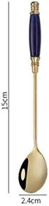 Iced Tea Spoons Set, Ice Cream Spoon with Creative Ceramic Handles, Premium Food Grade Stainless Steel (Pack of 4)