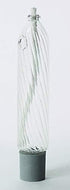 Ner Mitzvah Glass Paraffin Shabbat Candle Holder Cup & Wick, Lined Candle Shape, 2 Pack, 4”H (10cm)