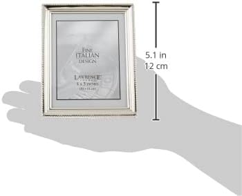 Lawrence Frames Polished Silver Plate Picture Frame, 4x5, Bead Border Design
