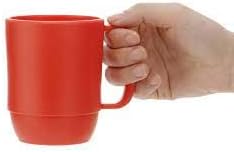 Japanese Microwavable Water Mug - Unbreakable Milk Juice Mug for Kids, 12 oz, Red