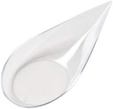 Zappy Clear Plastic Tear Drop Appetizer Spoon - 100 Count, 4 Inches, Tasting Spoons, Soup Spoons