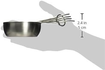 Amco Advanced Performance Measuring Cups - Set of 4, Silver, Heavy-Gauge Stainless Steel, Ergonomic Design