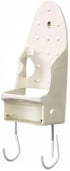 Household Essentials 166-1 Iron Wall Mount with Attached Ironing Board Hooks, White