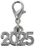 Grandchildren Photo Christmas Ornament - Dated 2025 Charm - Red White Green Enameled Jeweled Accents for Grandparents