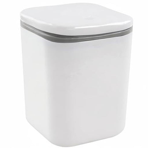 0.5 Gallon Tiny Countertop Trash Can, Mini Desktop Garbage Can with Push-Button, White