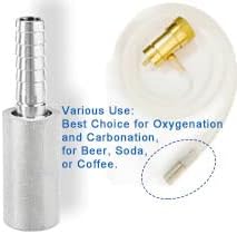 YOUHO 2PCS 0.5 Micron Diffusion Stone, Stainless Steel Aeration Stone with 1/4" Barb for Homebrew Wine Beer Soda