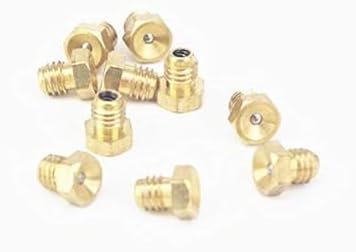 20Pcs Gold Metric Male Thread Flush Straight Grease Nipple Fitting, M6x1mm for Machine Tool Accessory