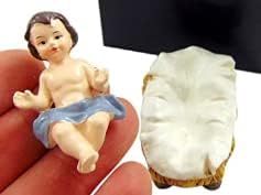 Westmon Works Baby Jesus Figurine with Manger, Small Nativity Statue in a Box, 2 Inch