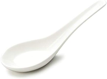 Sunrise Kitchen Supply 12 Pieces Super White Ceramic Spoons (5.0" L)
