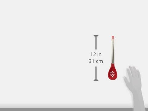 Cuisipro Silicone 12 Inch Slotted Spoon, Red